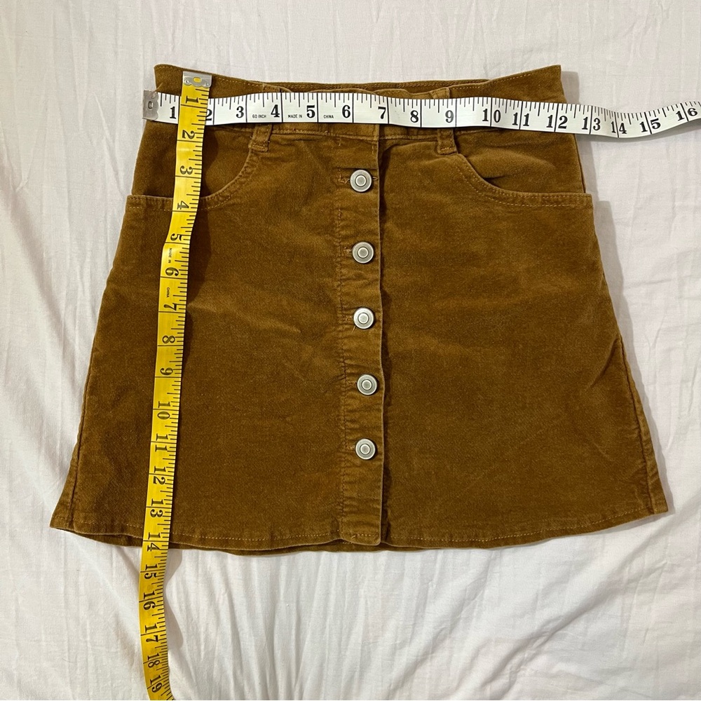 Brandy Melville Corduroy Brown Tan Skirt with front buttons, size small - Picture 3 of 5